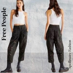 Free People Bali Belle Crochet Black Women's Pants Size 10 NWT